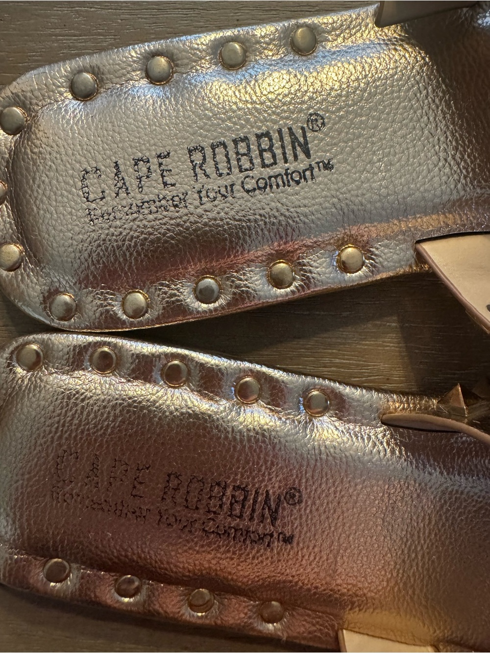 Cape Robbin Metallic Gold Stud Slide Sandals - Picture 7 of 13